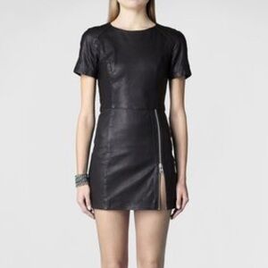 RtA Women's Black Zipped Leather Dress SZ. 4